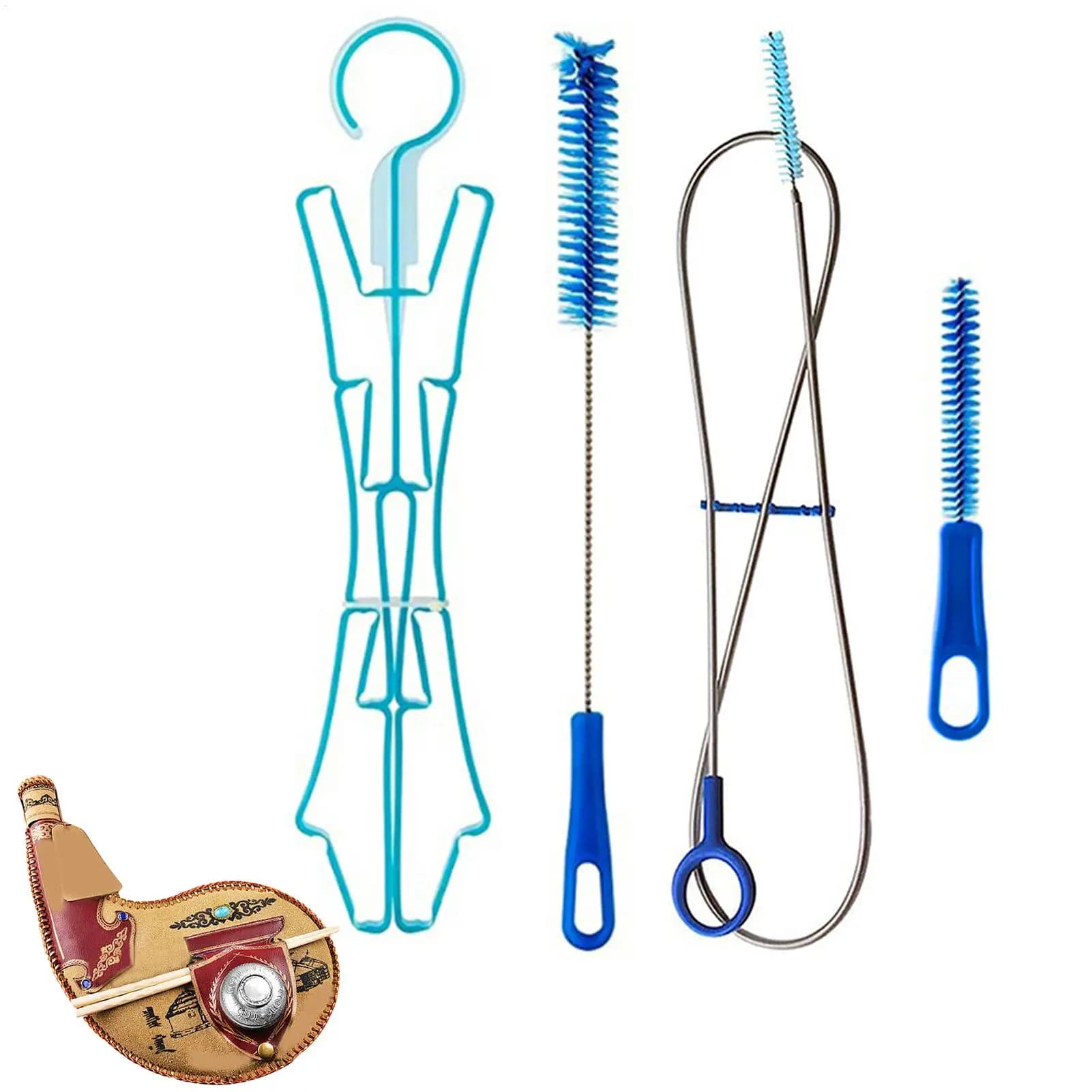 Kit di Pulizia 4-in-1 per Sacche d'Acqua, Strumento Multifunzione per la Pulizia di Sacche Idratazione, Attrezzi da Campeggio per Sacche d'Acqua
