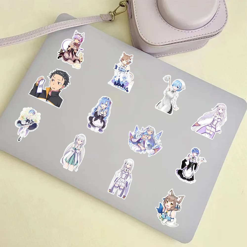 50 pezzi Re ZERO Inizia la vita in un altro mondo Adesivo impermeabile Decorazione Notebook Mobile Chitarra Tazza d'acqua Valigia Graffiti