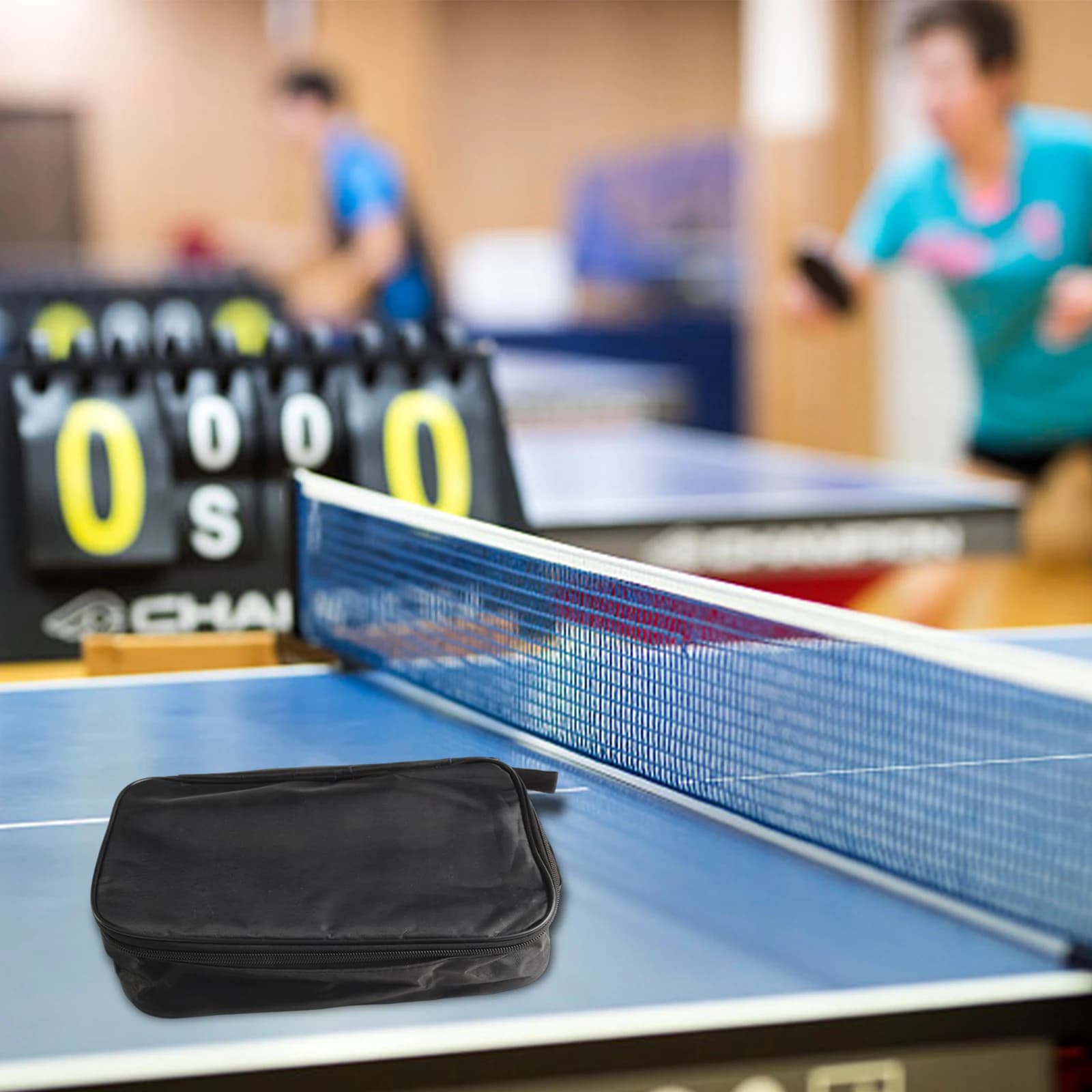 Table Tennis Racket and Net Rack Storage Bag Large Capacity Portable Oxford Cloth Carry Handle Fits 2 Paddles and 3 Balls