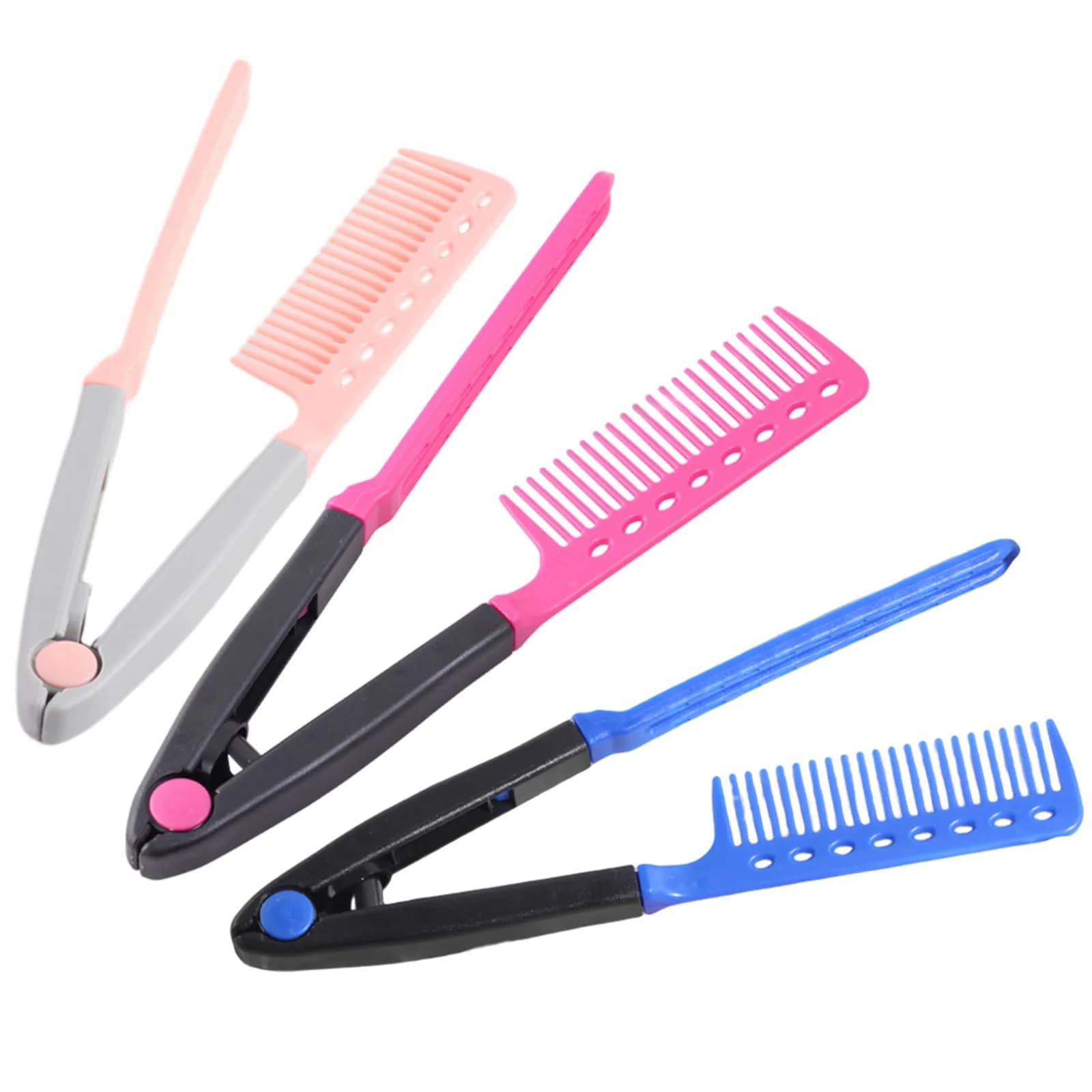 Set di 3 Pettini Pieghevoli a V per Lisciare i Capelli, Strumento Professionale Ergonomico per lo Styling