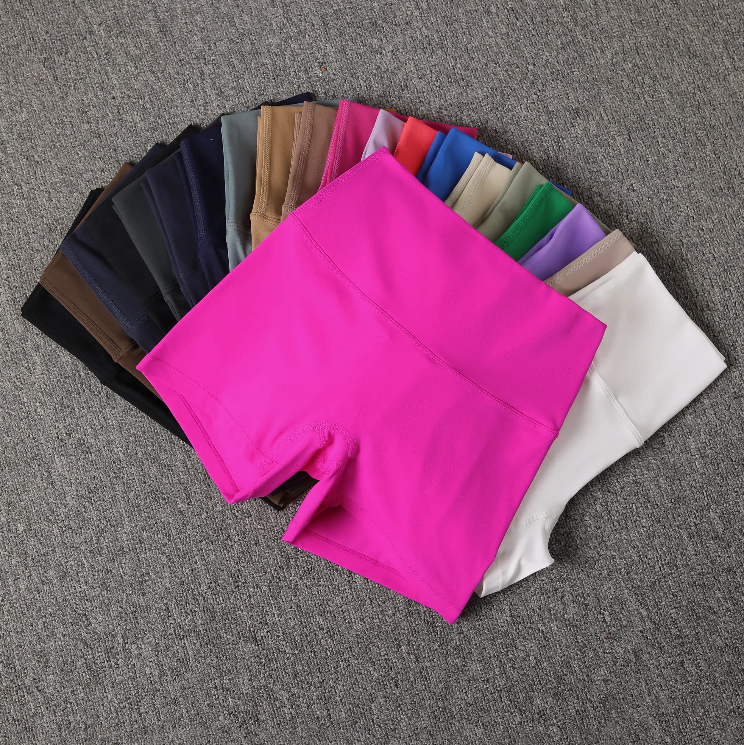 Tinta unita Donna Fitness Sport Corto Vita alta Yoga Legging corto Bici Morbida a prova di accovacciamento Allenamento completo Jog Athleti