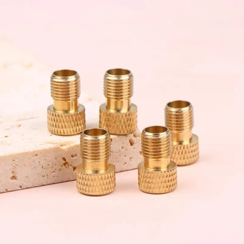 Presta to Schrader Valve Adapter 5PCS Copper F V to A V Bike Tire Converter Lightweight Air Pump Connector for Cycling Enthusia