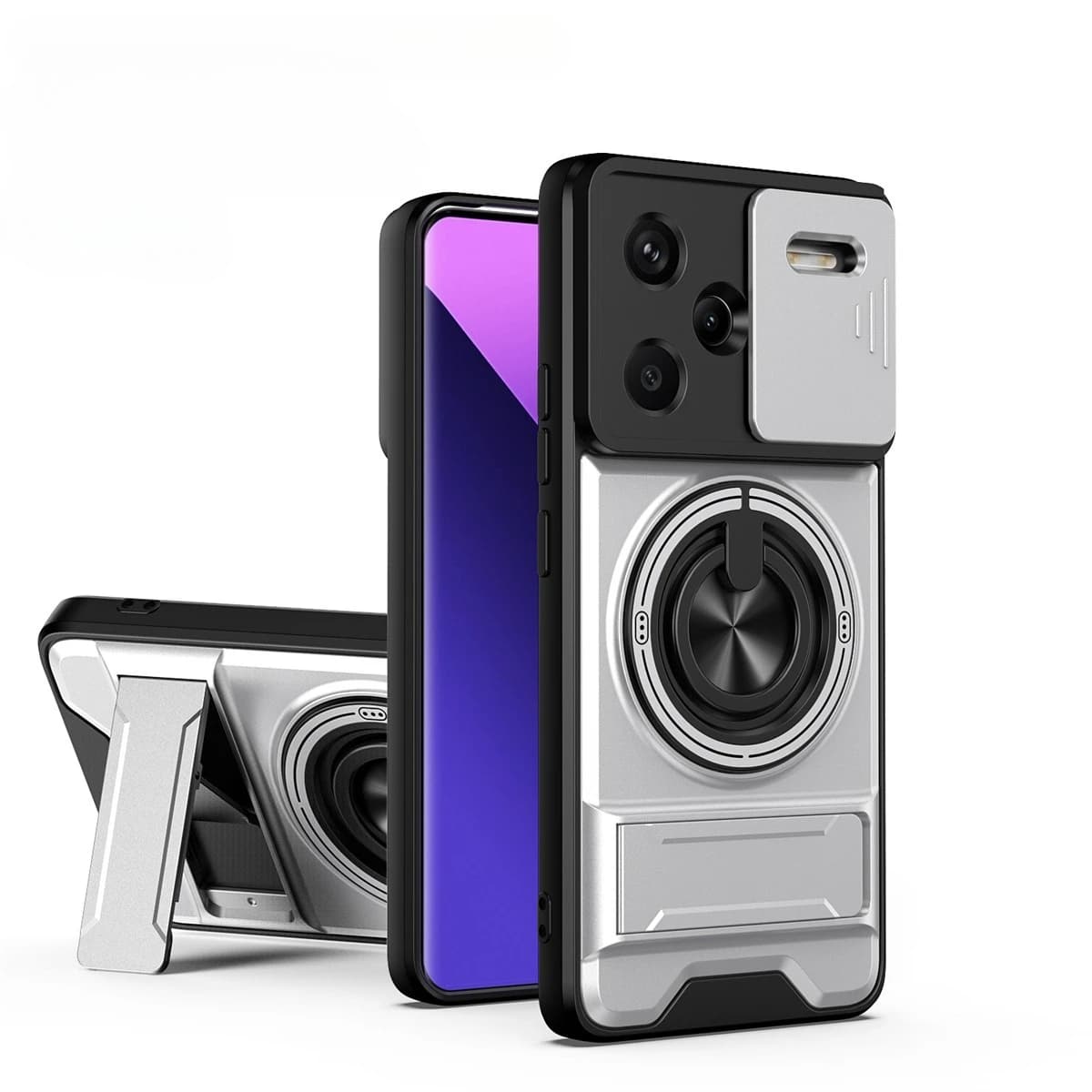 Camera lens phone case for Xiaomi Redmi Note 14 13 12 Pro Plus Note 15 14 5G 4G Magnetic ring holder for car Hard support