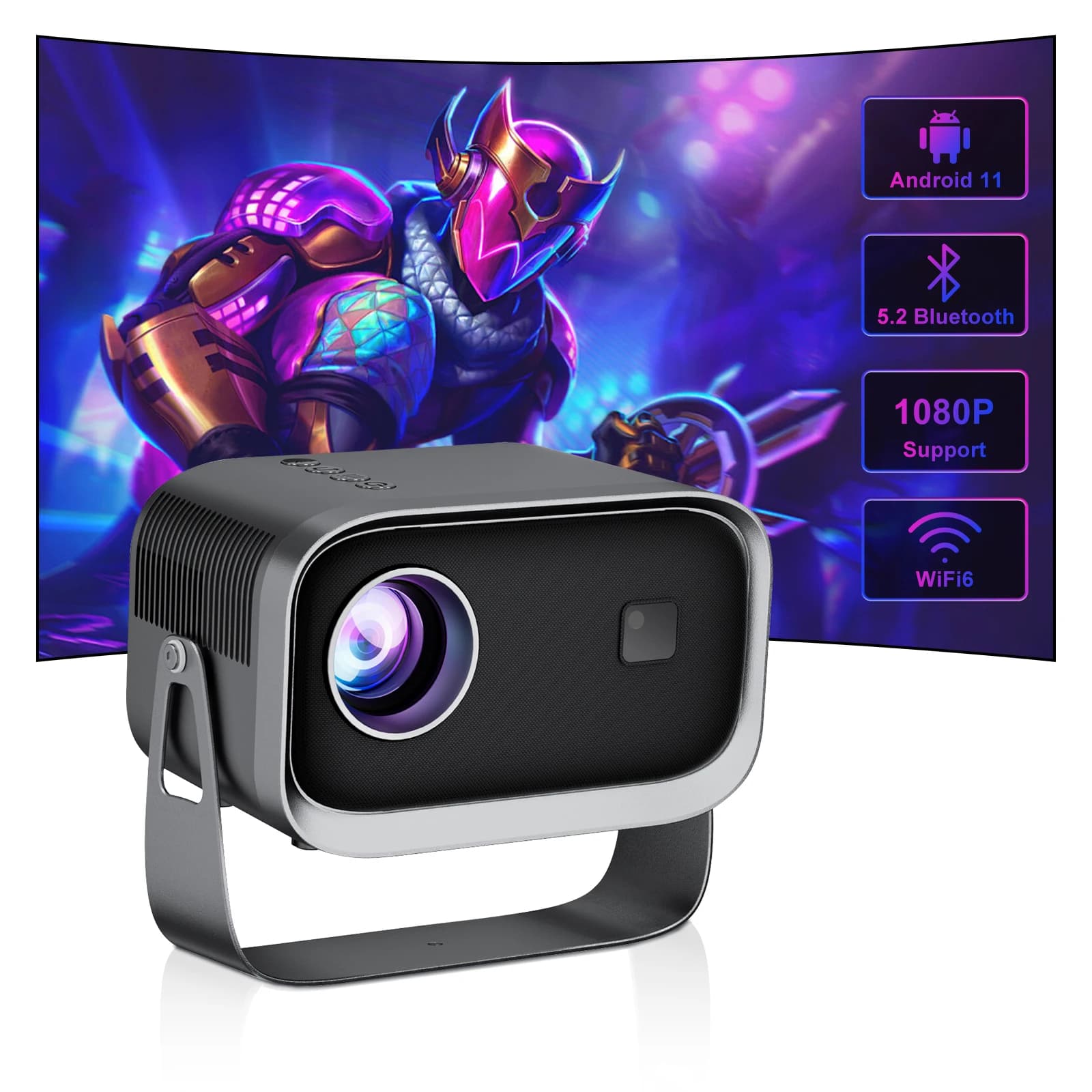 Salange P28B Android 11.0 Mini proiettore Video Beamer supportato 1080P WiFi Bluetooth Smart Home Theater Movie Airplay Miracast