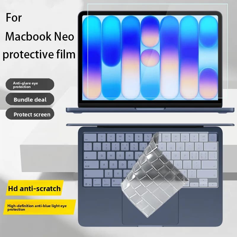 Per MacBook Neo da 13 pollici, protezione per lo schermo del notebook, copertura per tastiera, copertura ultra trasparente 2K/anti-riflesso/film anti-luce blu
