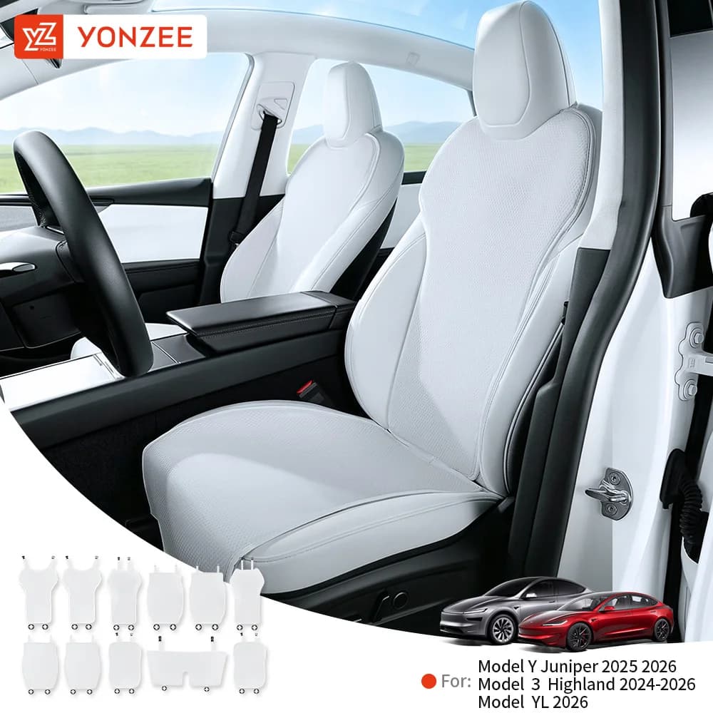 YZ for Tesla Model YL 6-Seater Ice Silk Car Seat Cushion Comfort Anti-Slip Cooling backrest Cushion Seat Pad Accessories 2026