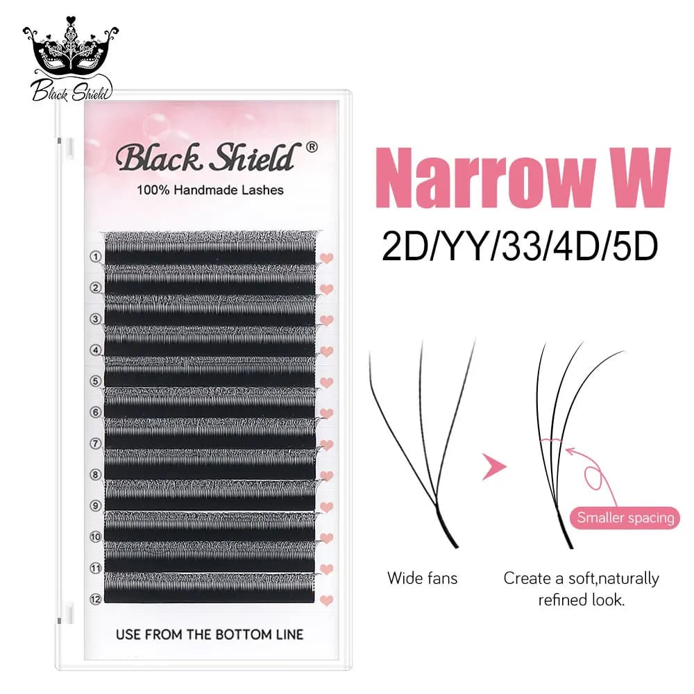 Narrow YY 2D 3D 4D 5D Eyelashes Extension 0.07 C D Mix 8-15mm Volume False Lash V-shape Premade Fans Eyelashes for Professional