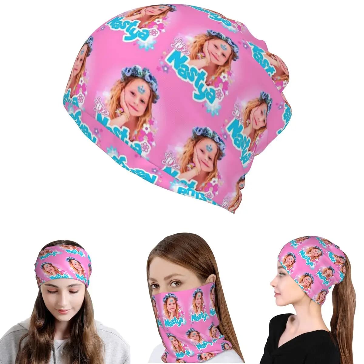 Sciarpa Maschera Bandana Cartoon Like Nastya, Copricapo Multiuso, Berretto per Uomini e Donne Adulti, Tutte le Stagioni