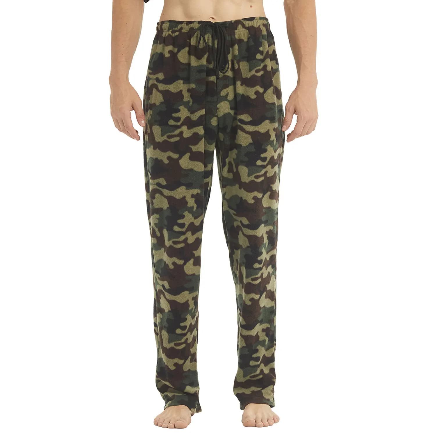 Pantaloni Pigiama da Uomo in Flanella a Quadri, Pantaloni Comodi in Pile Caldo, Pantaloni da Notte Invernali con Coulisse e Tasche, Taglie M-2XL