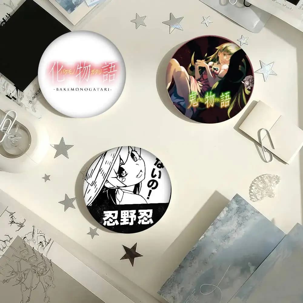 Anime Kizumonogatari logo Anime Creative Tinplate Soft Button Pins Animal Icon Brooch Lapel Backpack Badge Accessories Pin