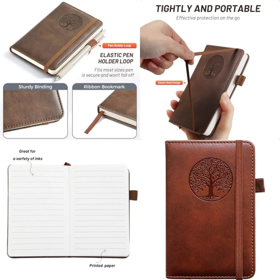Small Pocket Notebook, Leather Journal Mini