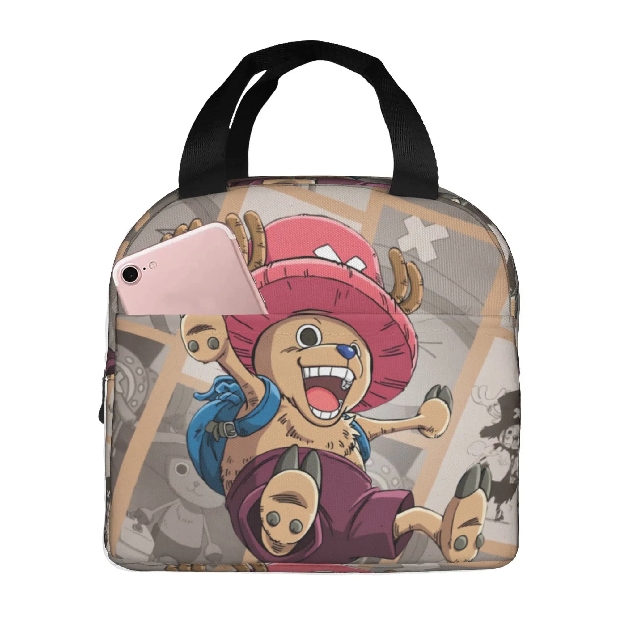 Custom One P-Pieces Tonys Choppers Insulated Lunch Bag for Women Leakproof Cartoon Deer Comic Thermal Cooler Bento Box School