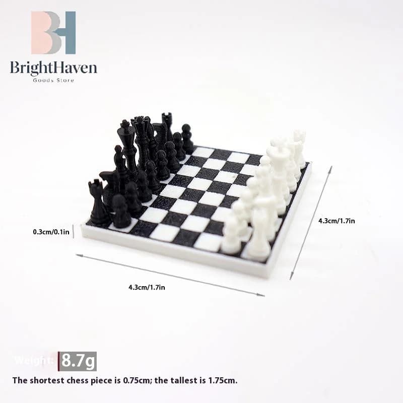 1 Set 1: 12 Dollhouse Mini Simulation International Chess Model For Children Miniature Chessboard Life Scene Decoration B.H