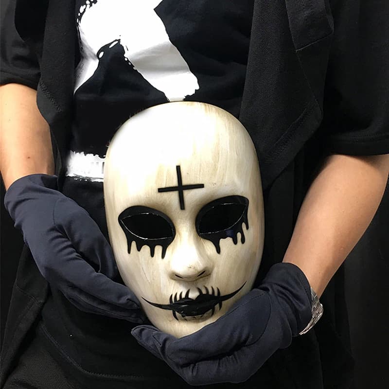 Anonymous Horror Face Mask Movie Theme Cosplay Prop For Adult Kids Halloween Party Costume Decor Novelty Holiday Gift