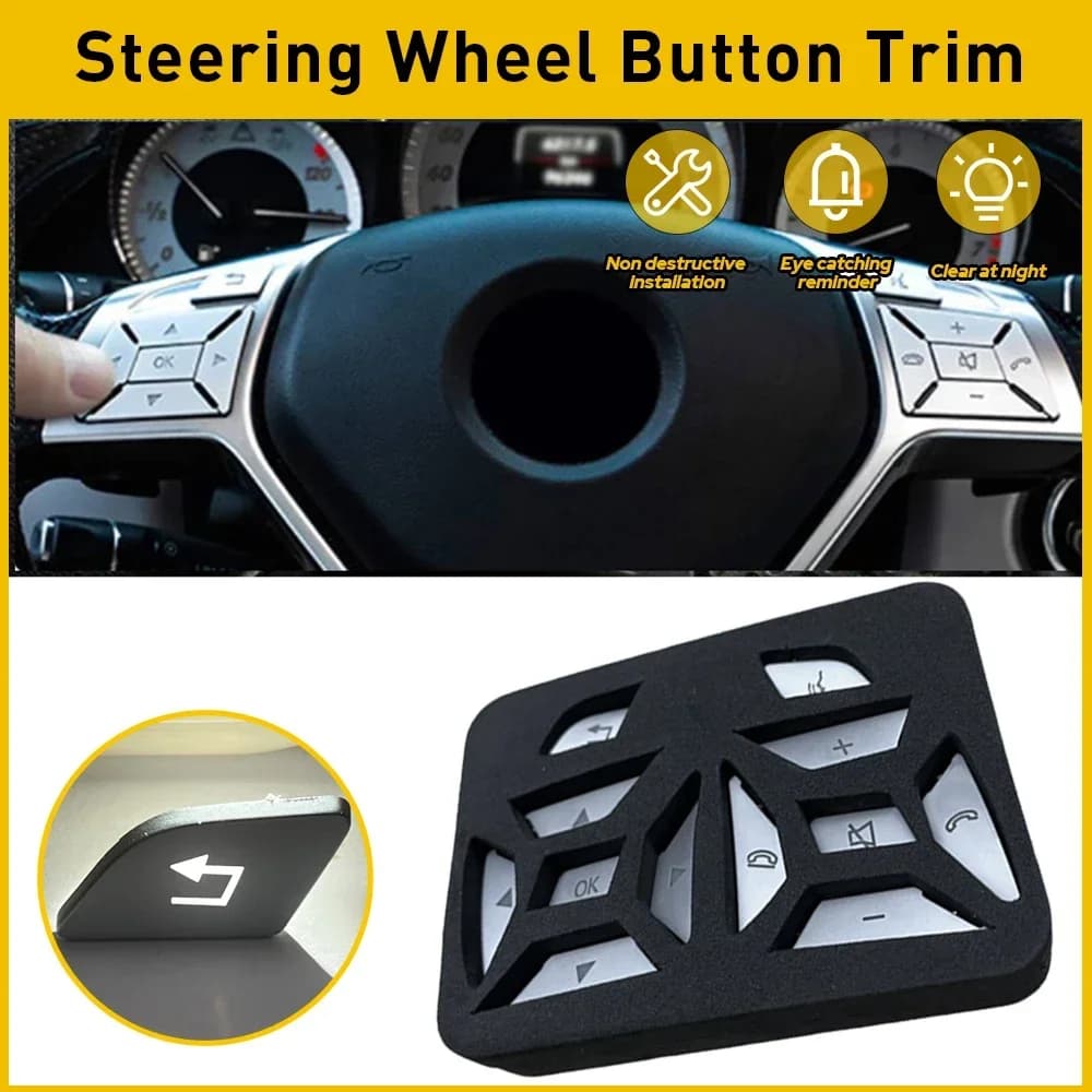 Silver Steering Wheel Button Trim Covers for Mercedes Benz E C G GLA ML GL GLK GLE GLS 2012-2016 Accessories