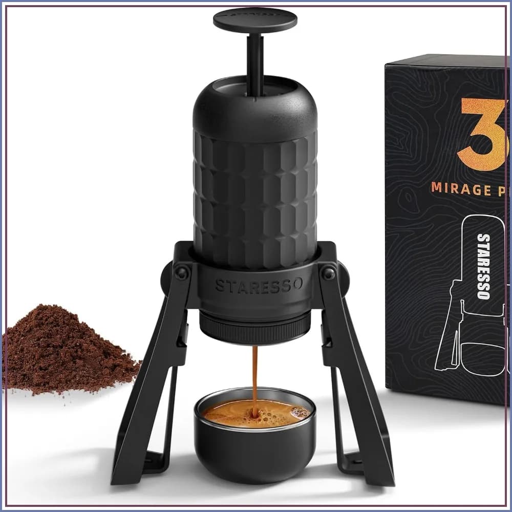 Manual Espresso Machine, Portable Coffee Maker 15-20Bar Pressure, Non-Electric for Home Travel Camping Office