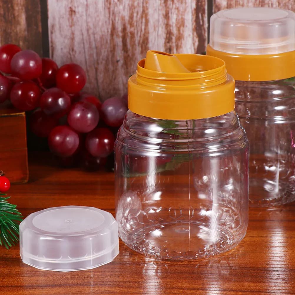 5 contenitori trasparenti per miele, bottiglie di plastica trasparenti, dispenser da cucina per alimenti, per salsa barbecue, olio d'oliva, ketchup, senape