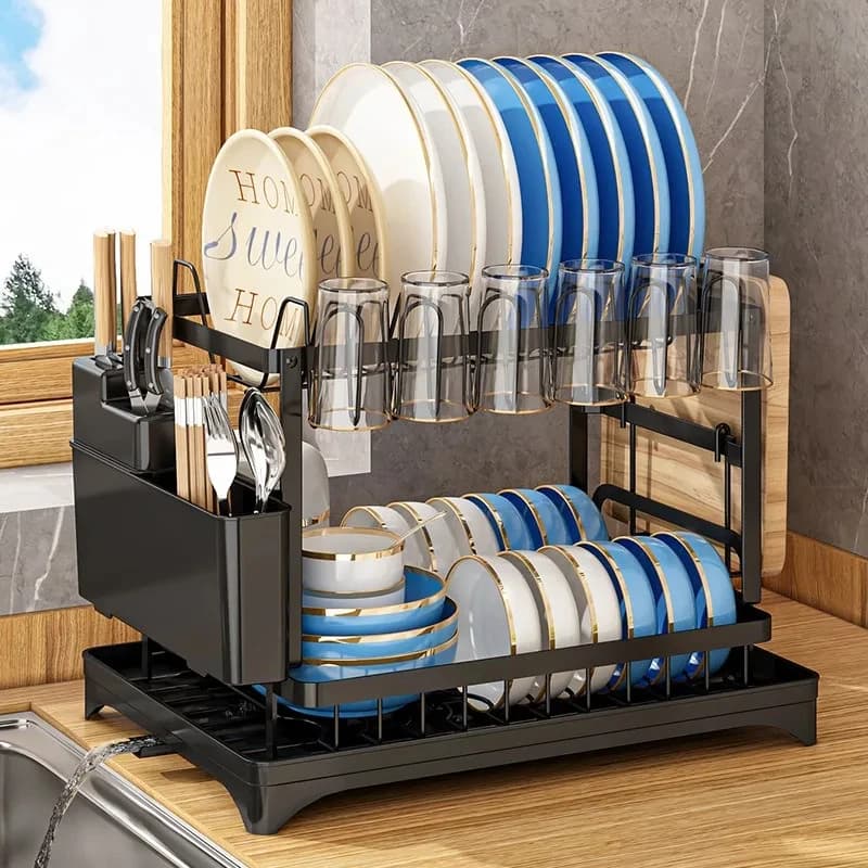 New Kitchen Scolapiatti with Organizer di Banco e Porta Tazze, Plates, Knives and Bacchette for Home and Kitchen