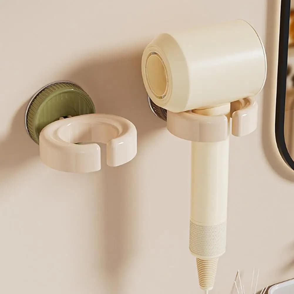 Hair Dryer Wall Hook Hair Dryer Storage Rack with Suction Cup Bathroom Organizer Stand for Blow Dryer Wall Mount Holder