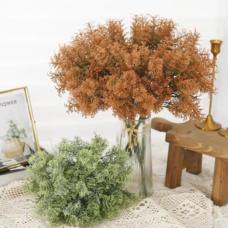 3/6 Pieces Artificial Plants Coral Silk Visible Grass Bouquet House Table Garden Decorations Wedding Fin Christmas DIY Accessories