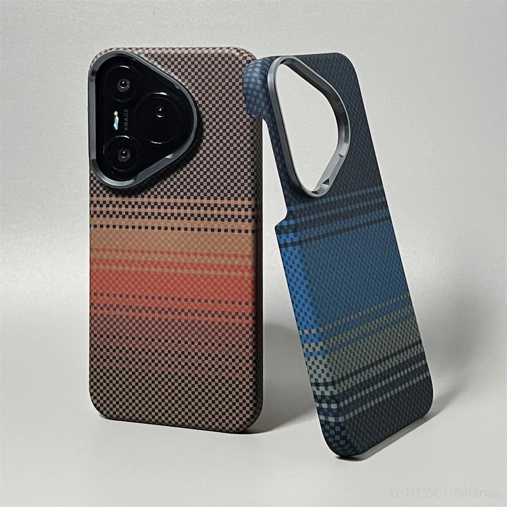 Magnetic Kevlar Texture High Quality Fiber For Magsafe Case For HUAWEI Pura 90 80 70 Pro Max Metal Lens Frame Shockproof Cover