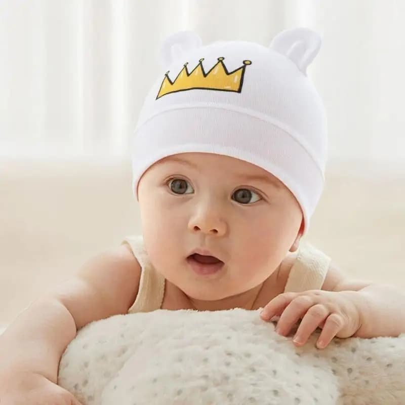 Comodo cappello da bambino comodo neonati a orecchie animali tappi fetali in cofano solido a2ub