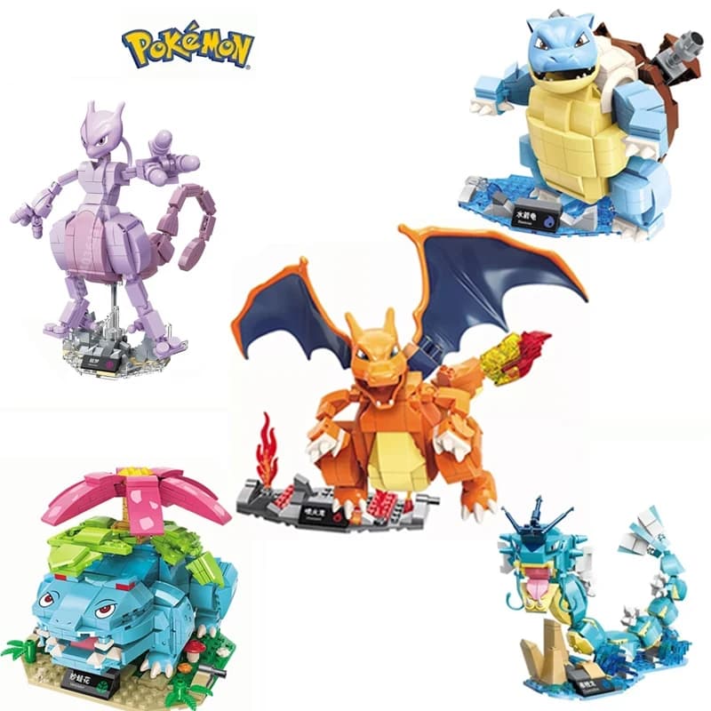 Set di Blocchi da Costruzione Anime Pokemon con Pikachu e Bulbasaur, Modellini di Personaggi del Film, Giocattoli per Ragazzi e Adolescenti, Idea Regalo