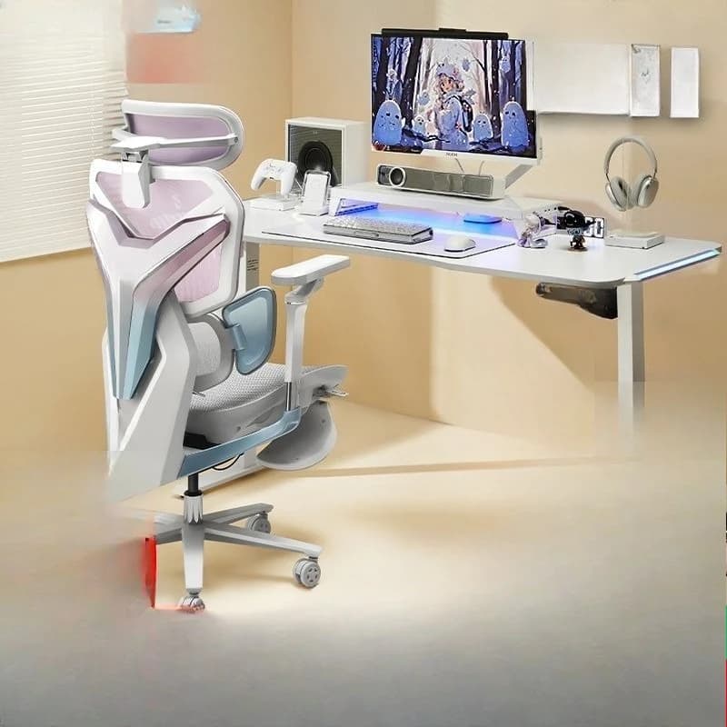 Gaming table girls can lift white table and chair set household computer table desk