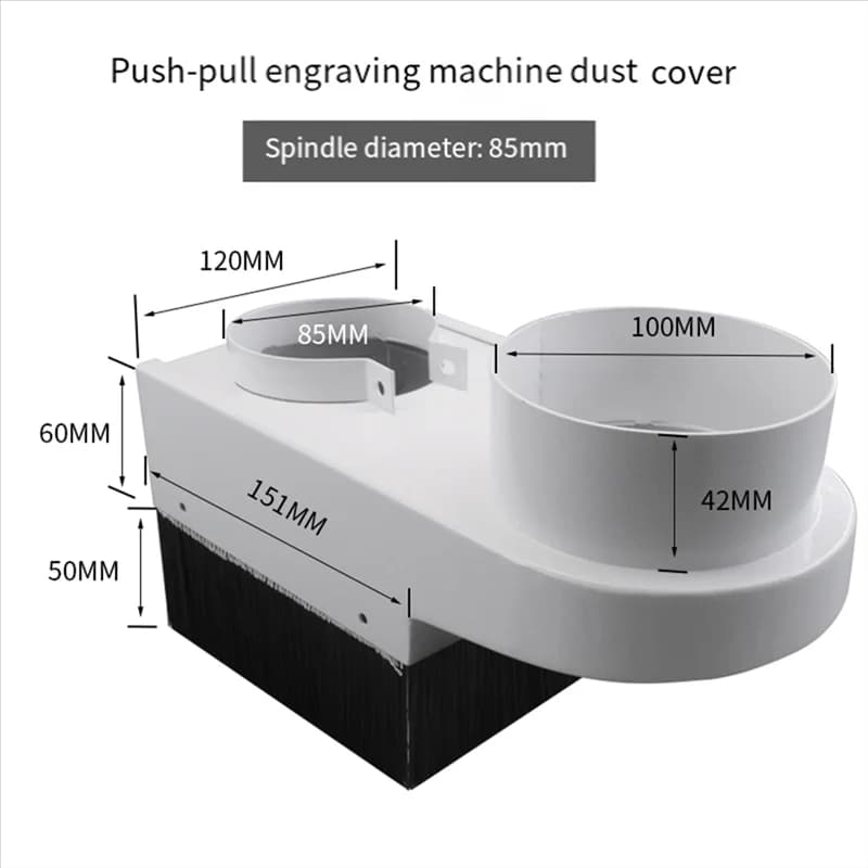 A73P Router CNC Collettore di polveri Macchina per incidere scarpe Diametro coperchio mandrino 85 mm Strumenti per la pulizia delle spazzole per la lavorazione del legno (Scheda centrale)