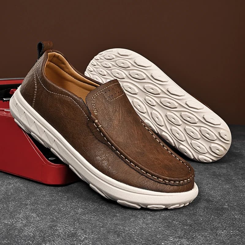 Men's business casual loafers Comfortable and classic style Daily work and office plus size Lightweight shoes Handmade luxury