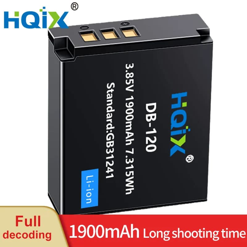 HQIX per fotocamera Ricoh GR IV GR4 DB-120 doppia batteria caricabatteria