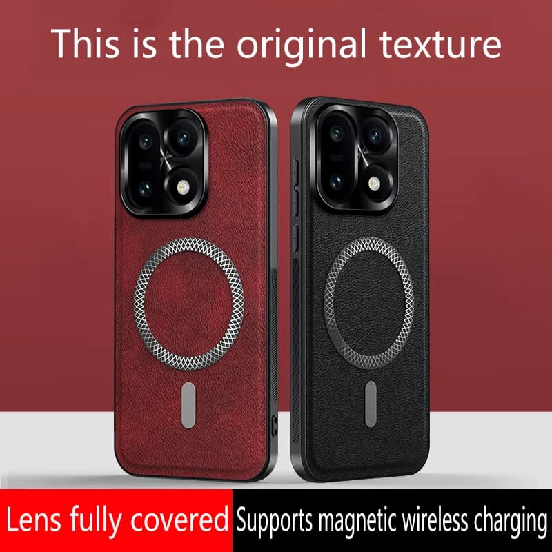 Custodia per telefono con paraurti completo Magsafe in pelle smerigliata alla moda per OnePlus 1+ 15 Cover di ricarica wireless magnetica antiscivolo antiurto