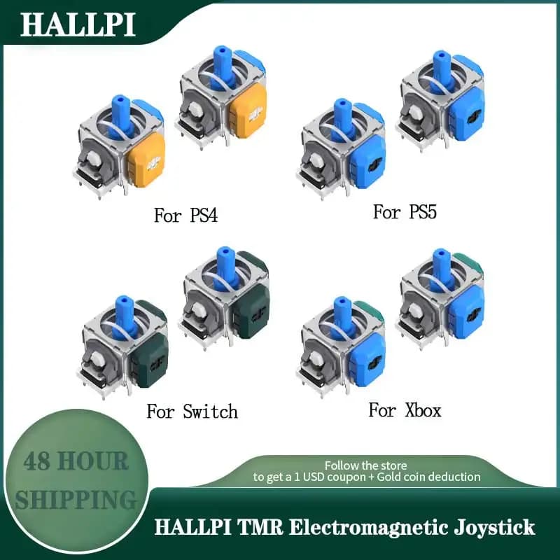 HALLPI TMR Joystick Elettromagnetico Anti-Drift per PS4 PS5 Gamepad Riparazione per Switch Pro Sostituzione Controller Xbox Series