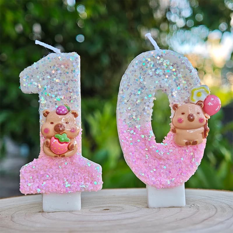 New Capybara Candles Cake Decorating Theme 0-9 Number Candles Cake Topper Kids Birthday Party Baby Shower Gift Supplie