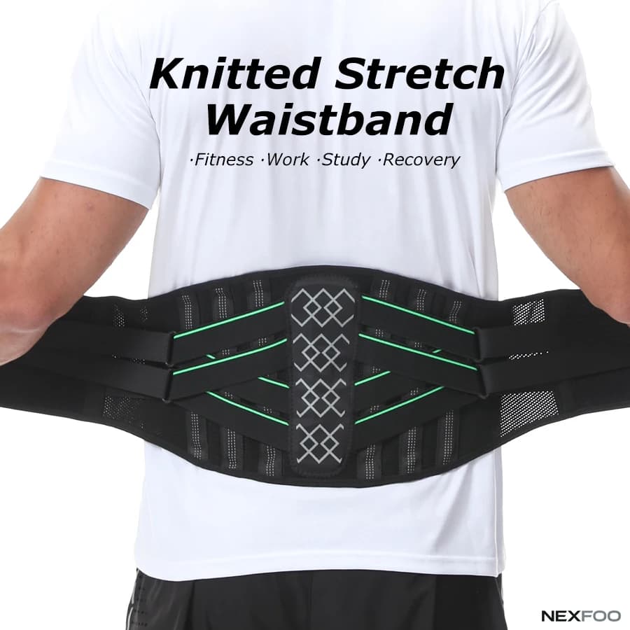 Breathable Knitted Elastic Waist Support Belt Lumbar Back Brace Lower Back Protector for Running Yoga Workout Sports Activities