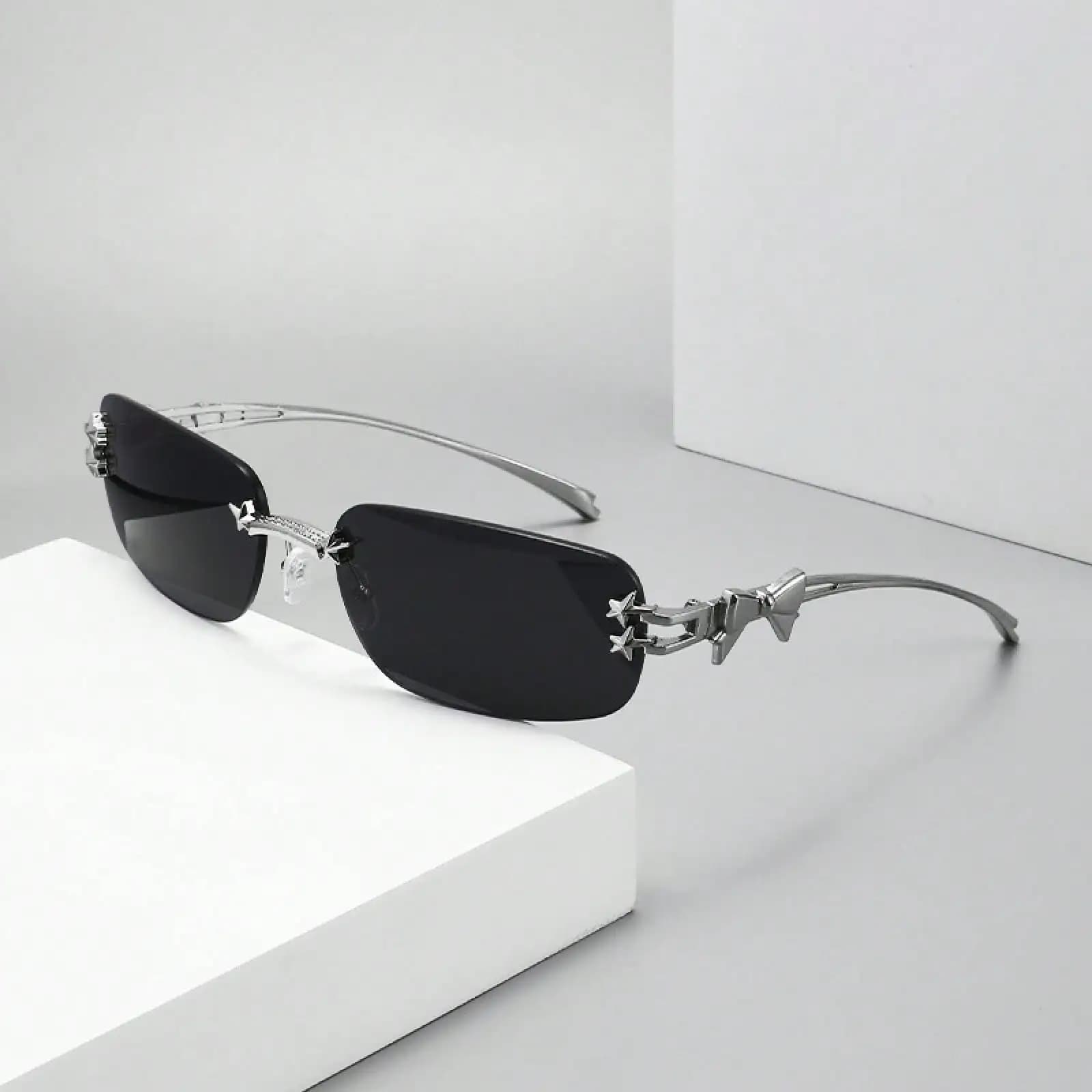 Korean Version Of Jennie's Style, Star-Shaped Frameless Millennium Hot Girl Style Sunglasses For Women, Fashionable And , High-End Street Style Sunglasses