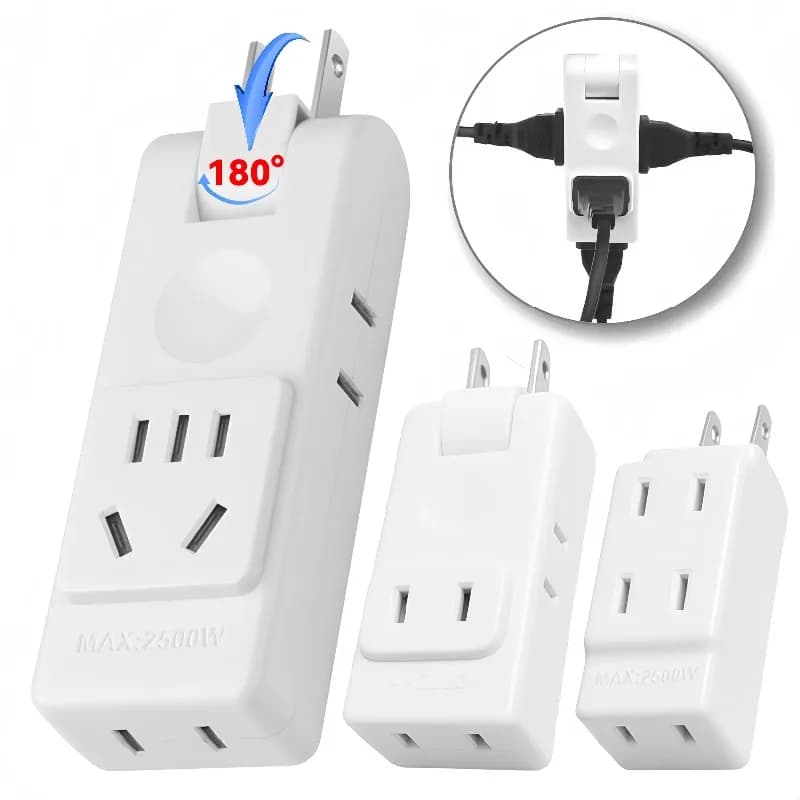 Adattatore per presa elettrica Rotazione di 180 gradi Estensione presa a muro americana Adattatori da viaggio Spina americana Convertitore presa di corrente portatile