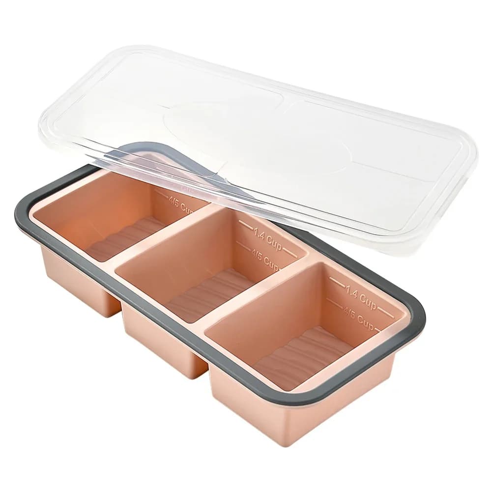 Contenitore per alimenti in silicone con scomparti divisi e coperchio sicuro per mantenere la freschezza e organizzare le porzioni dei pasti
