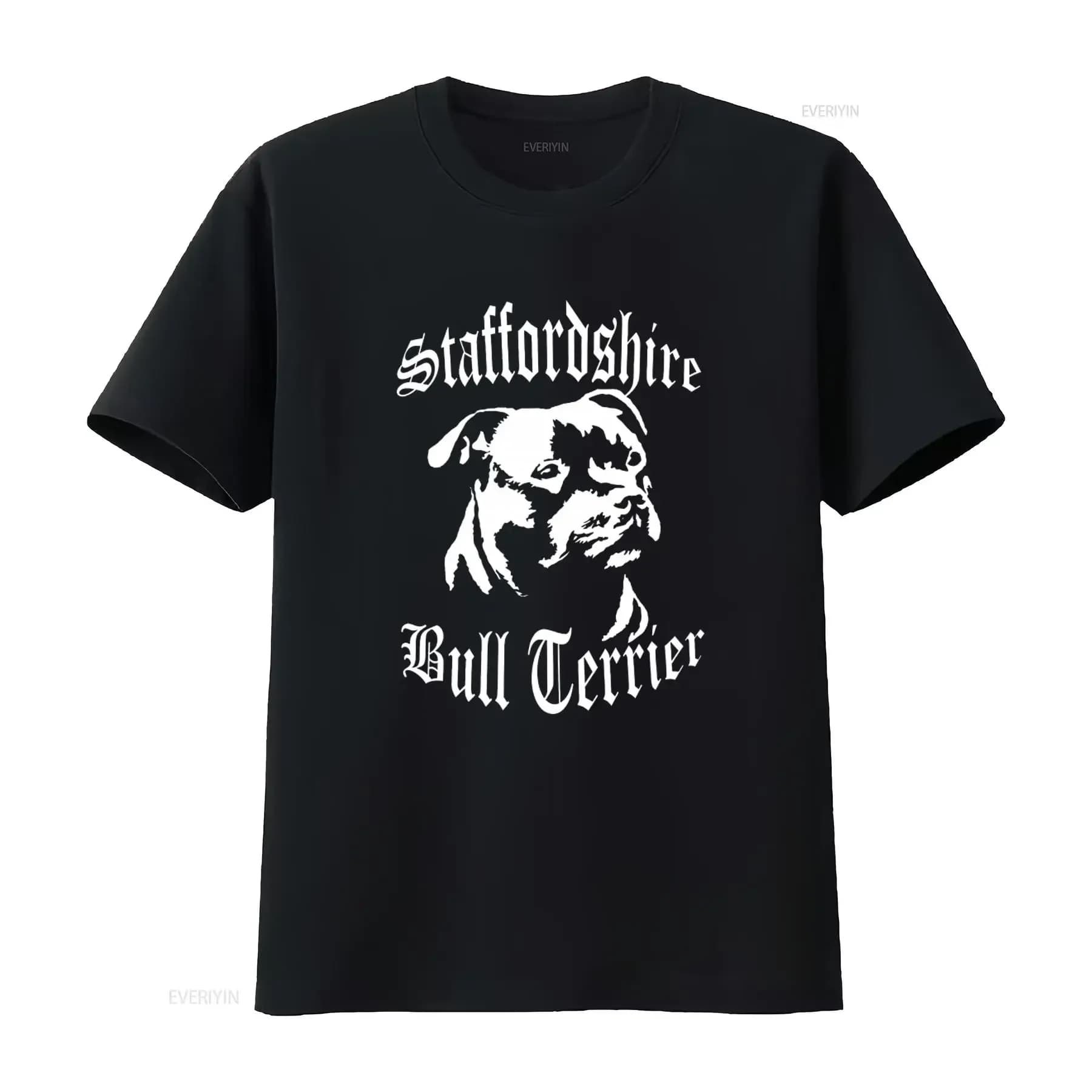 T-shirt Staffordshire Bull Terrier Staffy con stampa elegante della razza di cane per gli amanti, abbigliamento vintage lavato di design, comodo per uomo