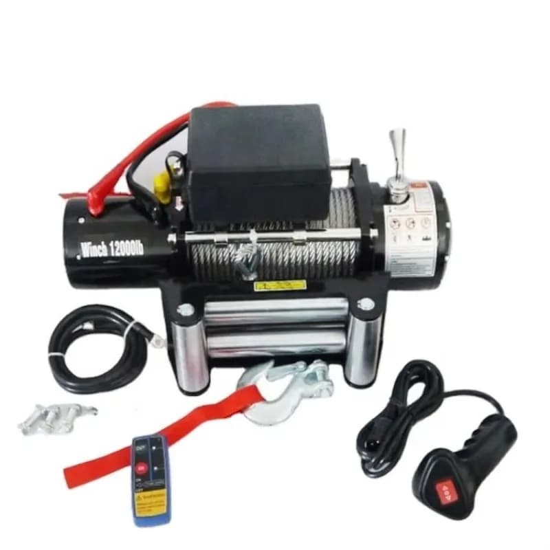 Verricello Elettrico Portatile per Ancora di Barca, Mini Verricello 12v 24v 6000lbs con Cavo in Acciaio per Auto 4WD