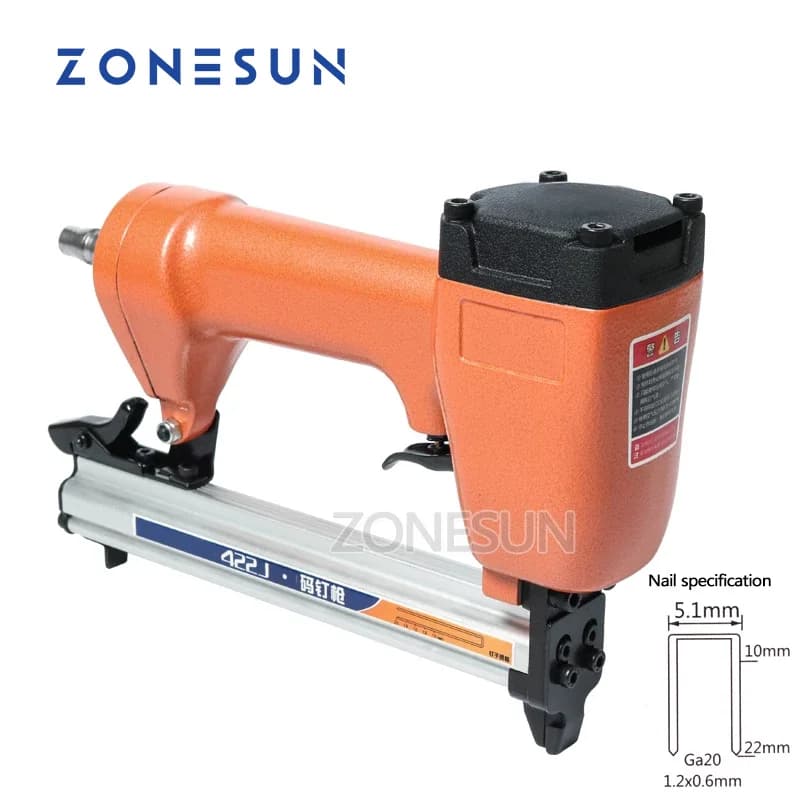 ZONESUN 422J Ga20 Chiodatrice Pneumatica Micro Pinner da 5,1 mm per Mobili, Legno, Divani e Falegnameria
