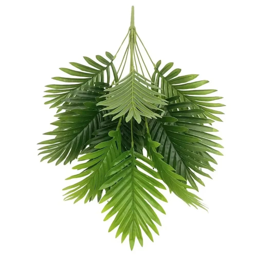 Nuovo 12/18/24 teste palma artificiale plastica verde artificiale Areca palma grandi piante artificiali per la decorazione domestica di nozze