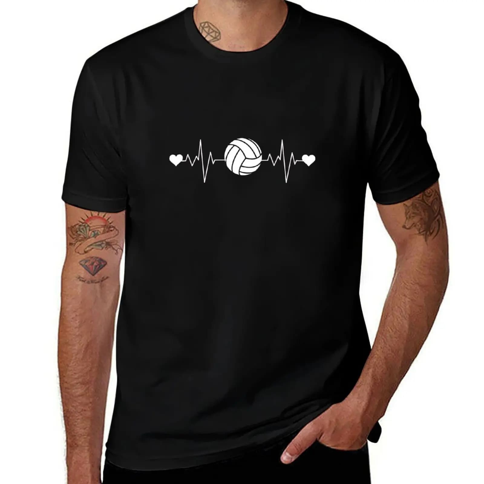 Volleyball Heartbeat Tshirt for Women T-Shirt Utility Work Short Sleeve Top