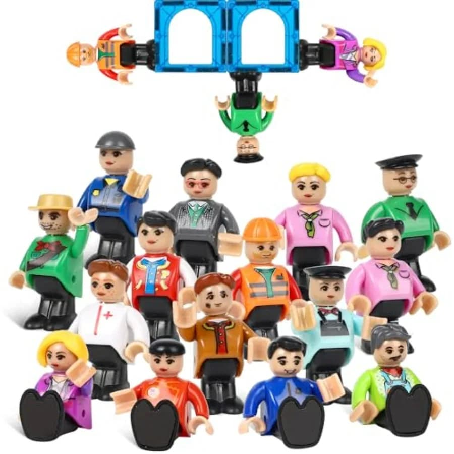 15 Pezzi di Personaggi Magnetici, Perfetti per Costruzioni Magnetiche e Giochi Educativi STEM