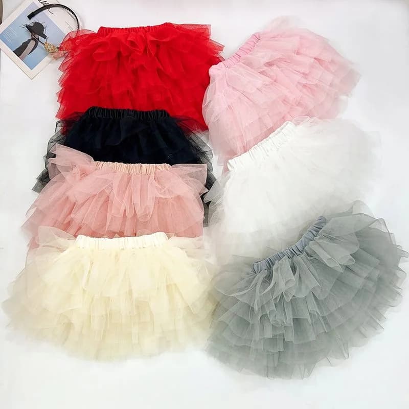 Gonne in Rete per Bambine Estate 2026, Gonne in Tulle Colorate per Neonate, Gonne a Strati per Bambine, Vestito a Bolle