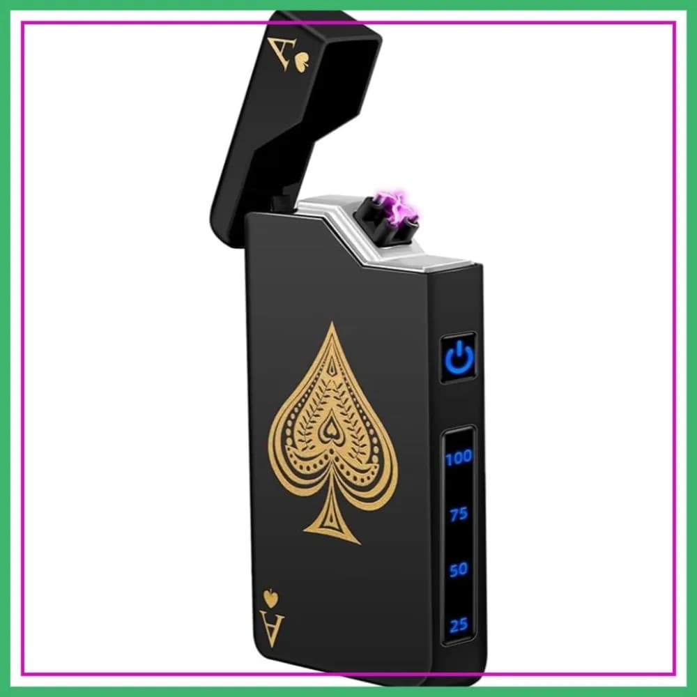 Accendino al Plasma a Doppio Arco, Ricaricabile USB, Antivento Senza Fiamma, Indicatore LED della Batteria, per Candele e Campeggio