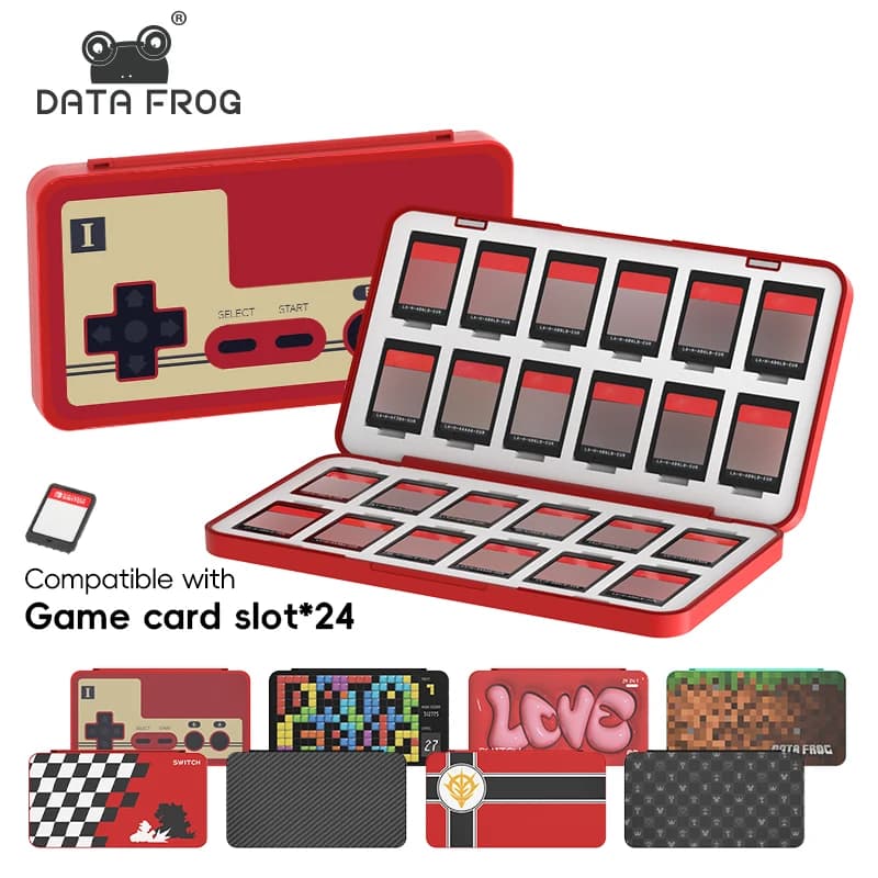 DATA FROG 24-in-1 Game Card Holder Case for Switch / Switch OLED, Cartridge Storage Box Protective Chip Organizer