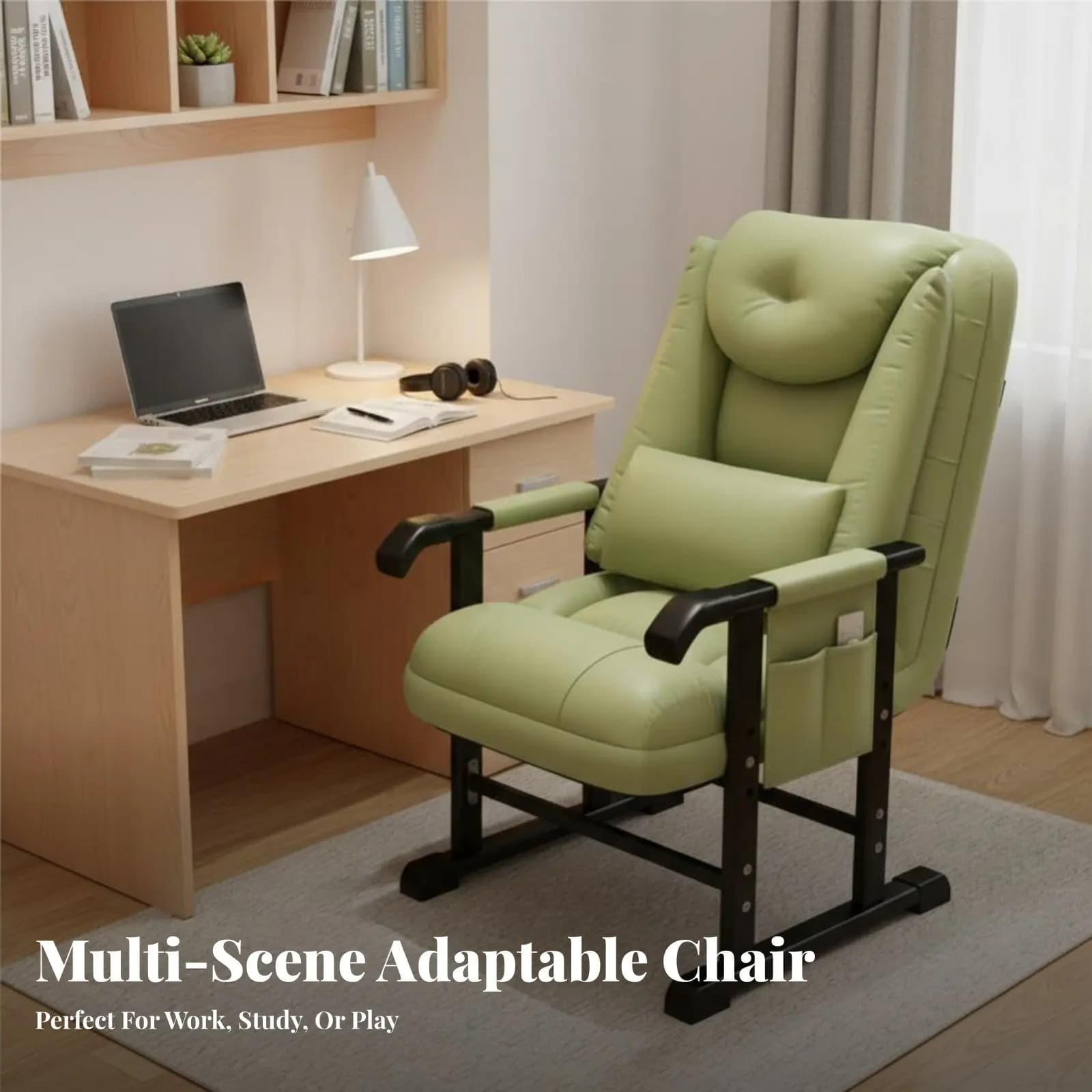 Poltrona Reclinabile Highrear con Poggiapiedi, Reclinabile Girevole e Regolabile, Poltrona da Studio con Cuscino Spesso, Design Ergonomico per Configurazioni Gaming