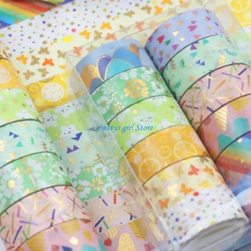 C7AB 6 rotoli nastro adesivo decorativo per mascheratura, per realizzazione biglietti per scrapbooking diari