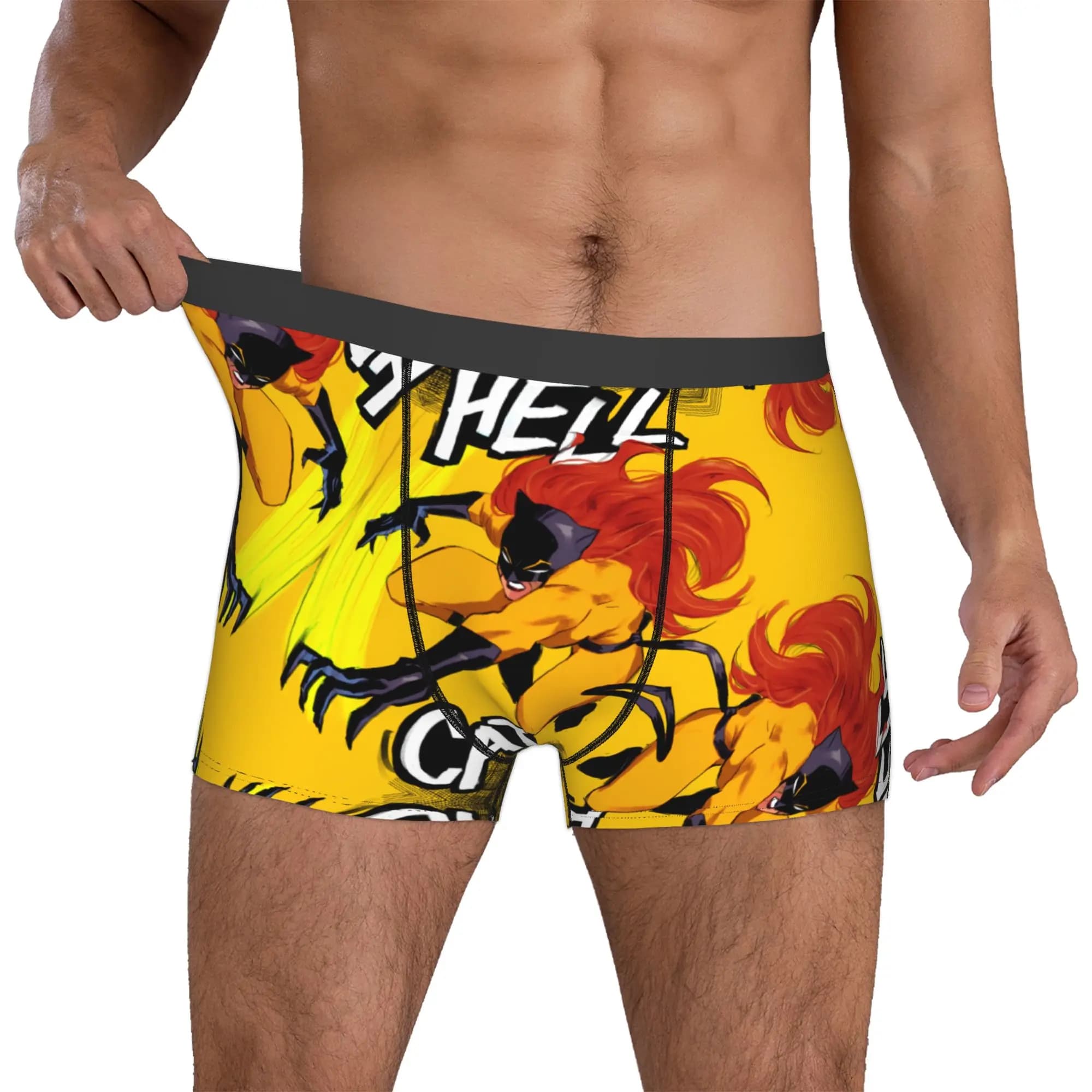 Intimo personalizzato H-Hellcats, slip boxer da uomo con stampa supereroe, mutandine traspiranti